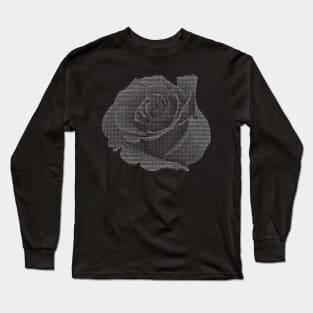 White ASCII Rose Long Sleeve T-Shirt